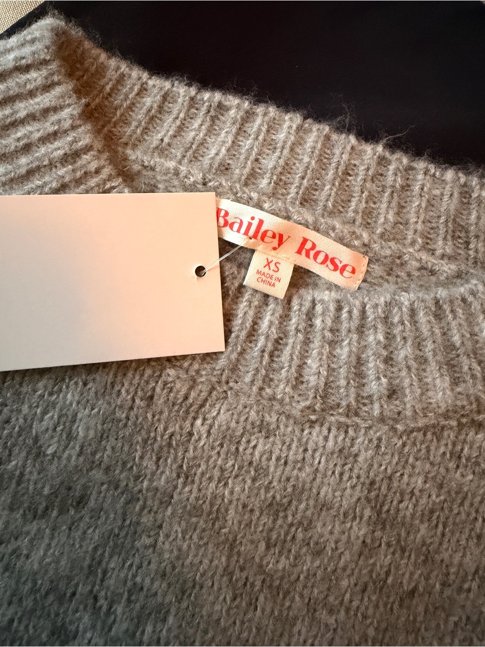NWT Bailey Rose Grey Sweater with Hound Dog Intarsia - Picture 2 of 3